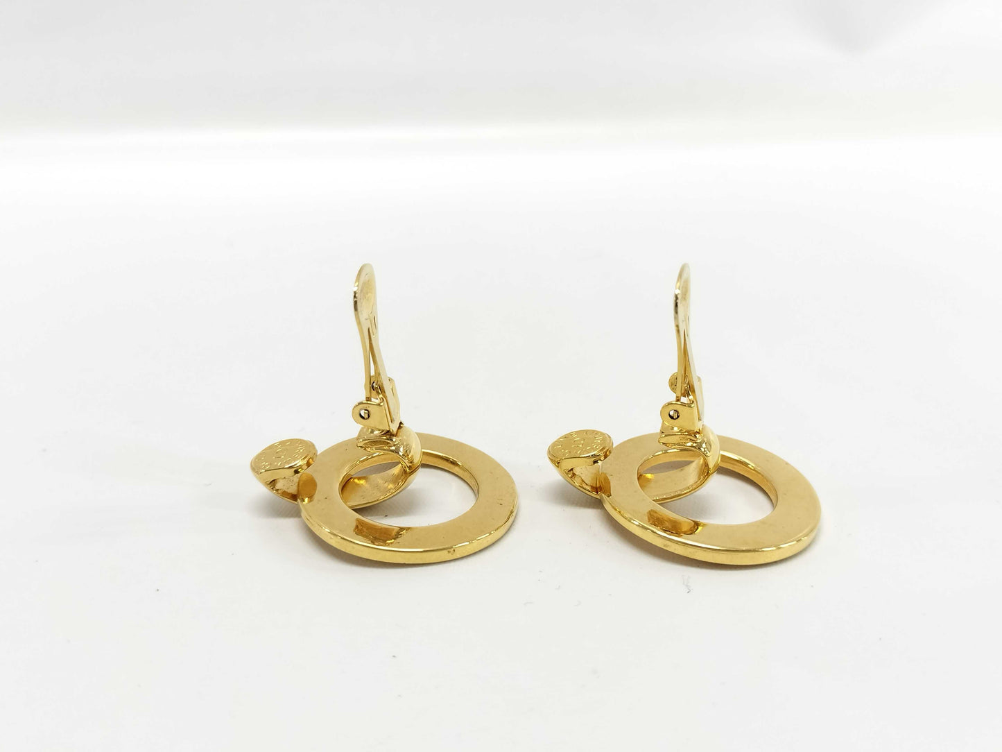 CELINE Logo Circle Earrings