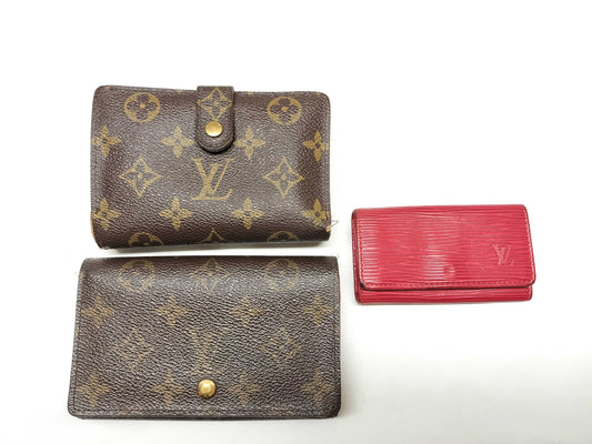 LOUIS VUITTON Monogram Portefeuille Viennois/Portefeuille Trésor/Multicle 4 Wallet/Key Case Set