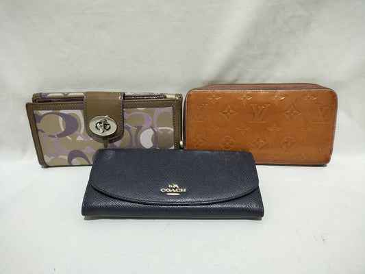 LOUIS VUITTON Vernis Coach etc. Long Wallet*3 Wallet