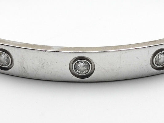 Cartier Old Model Love Bracelet #17 Full Diamond WG 750 32.3g Bracelet/Bangle
