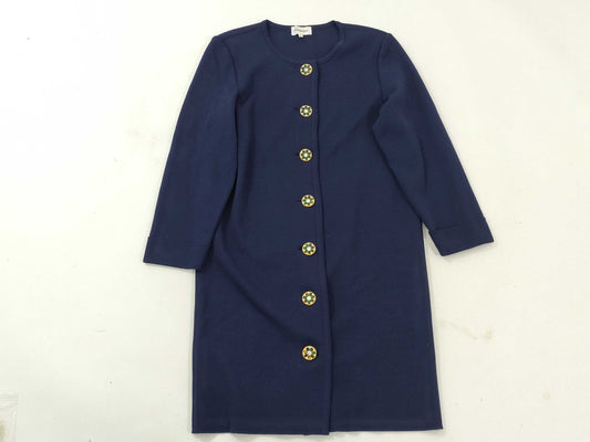 SAINT LAURENT Wool Long Dress/Color Stone Buttons/Navy/Size L Dress