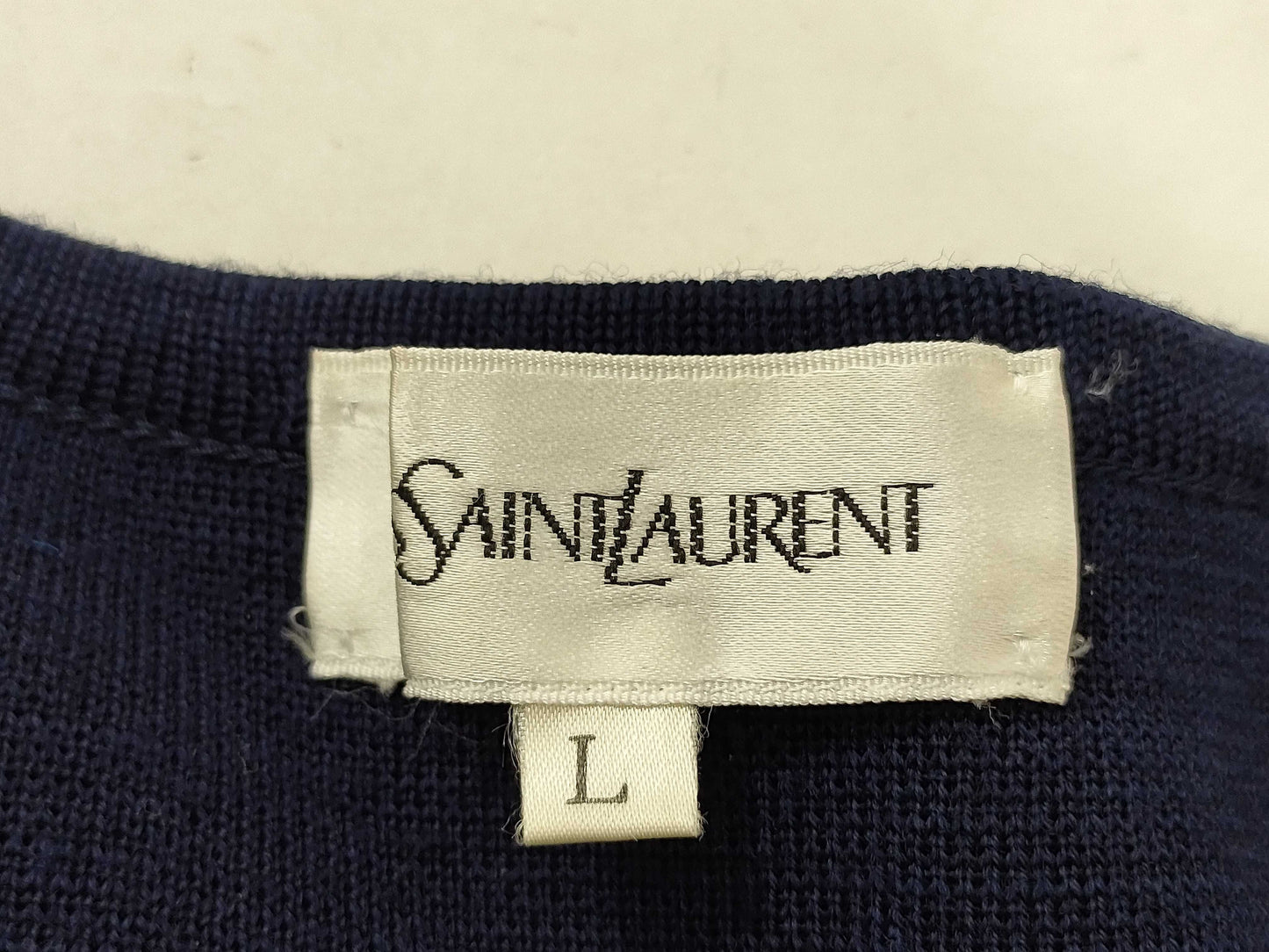 SAINT LAURENT Wool Long Dress/Color Stone Buttons/Navy/Size L Dress