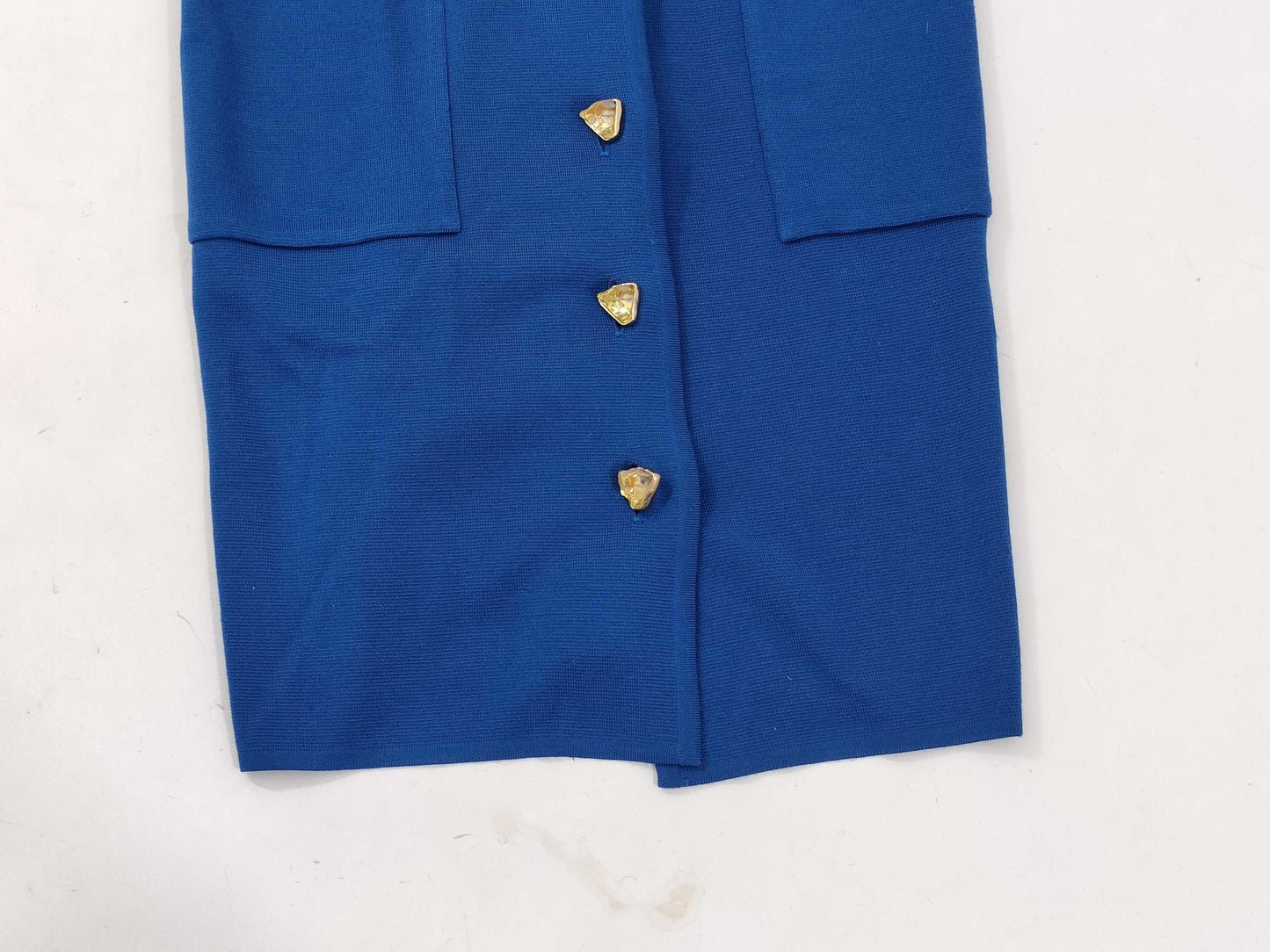 Yves Saint Laurent Wool Long Dress/Color Stone/Blue/Stain/Size L Dress