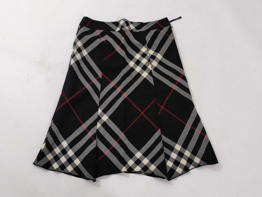 BURBERRY London/Checked Flare Skirt Skirt