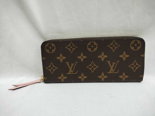 LOUIS VUITTON Monogram M61298 Portefeuille Clemence Wallet in Fuchsia Pink