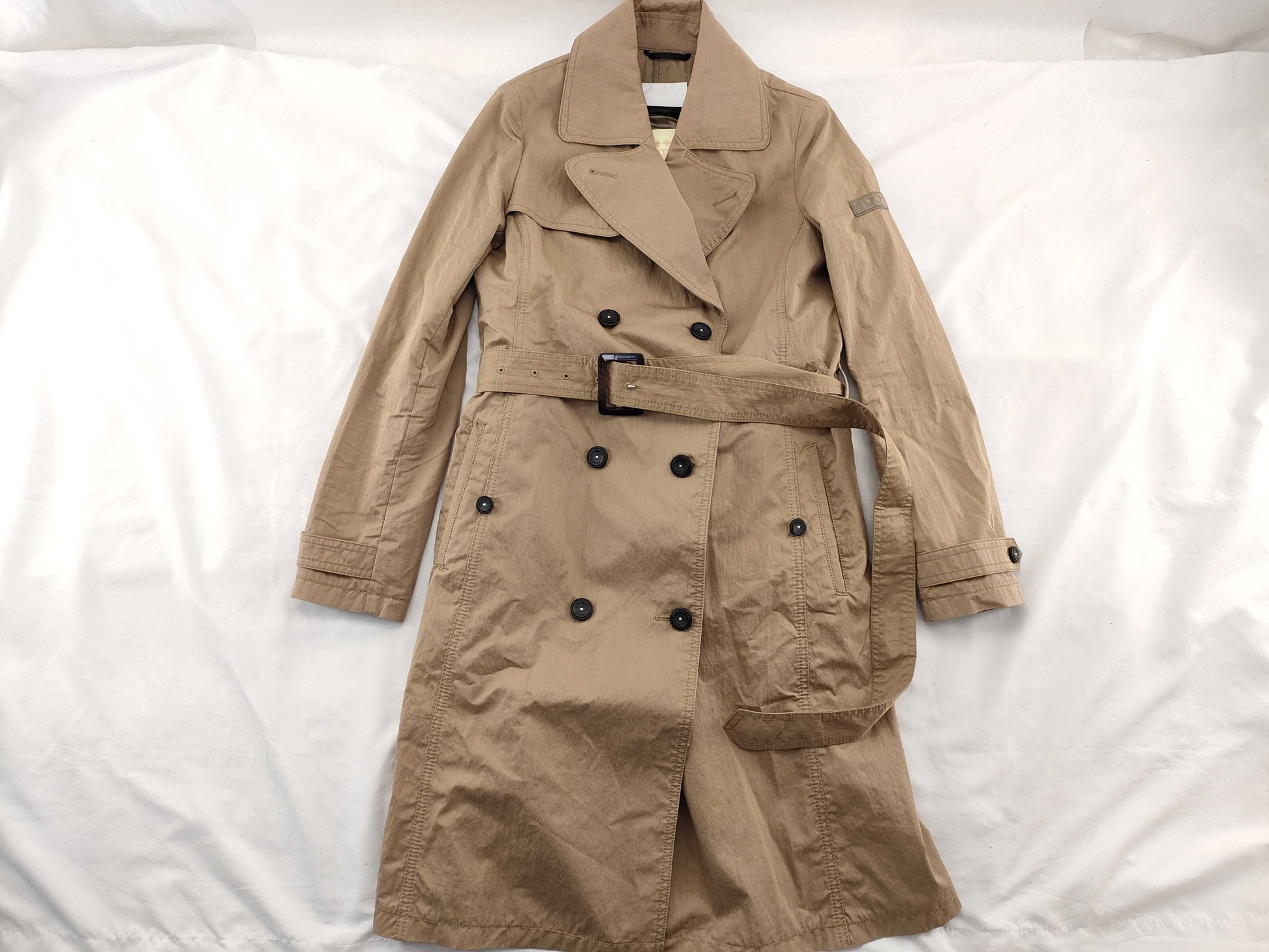TATRAS: Beige trench coat with down vest