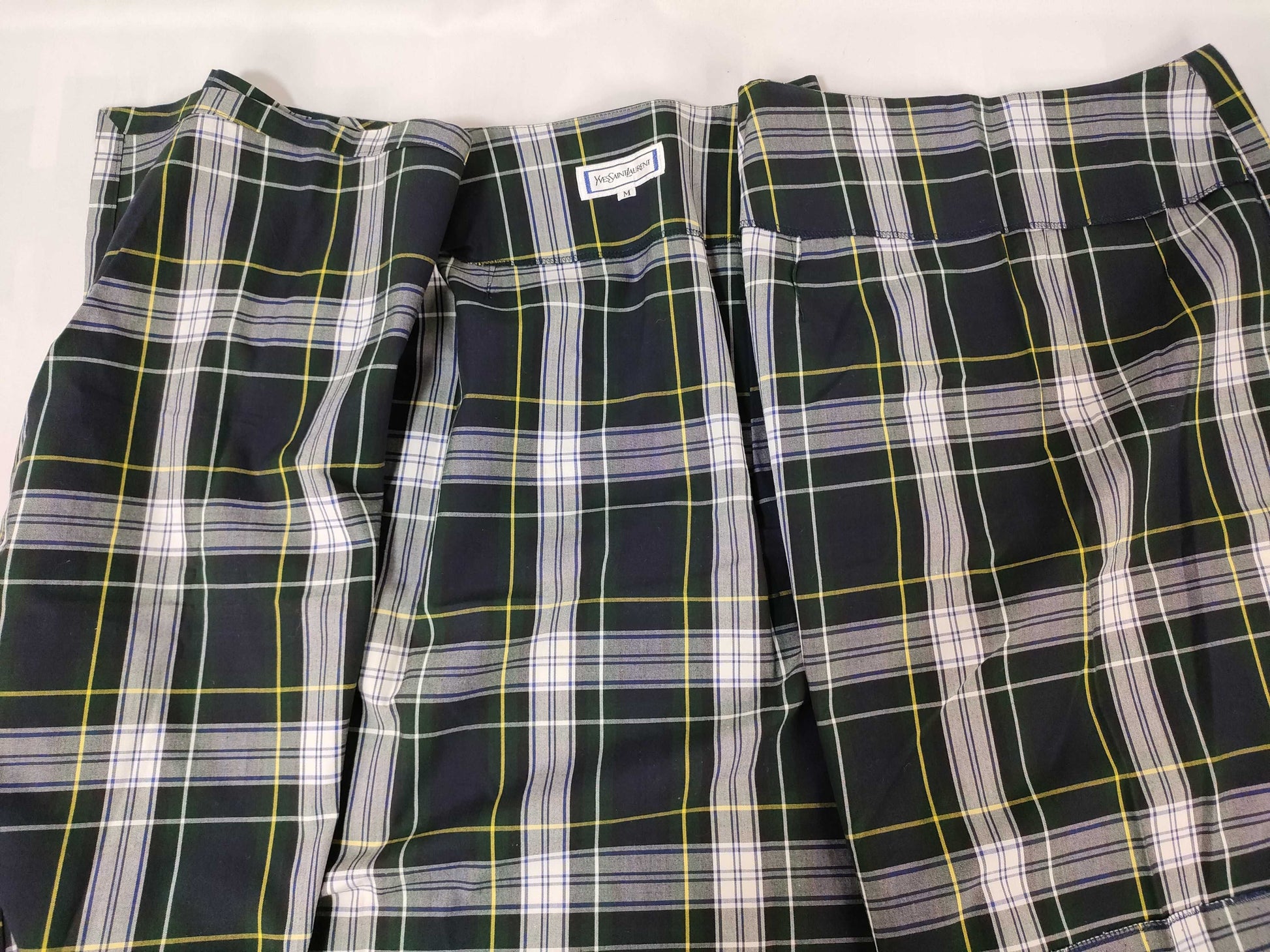 Yves Saint Laurent Wrap Skirt Check Skirt