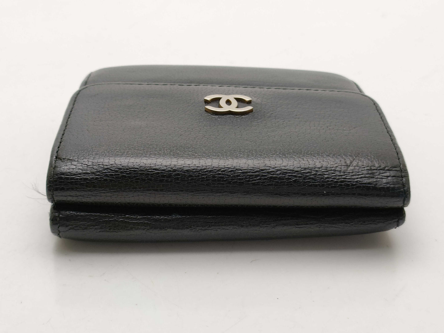 CHANEL W Hook Leather Tri-Fold Wallet Wallet