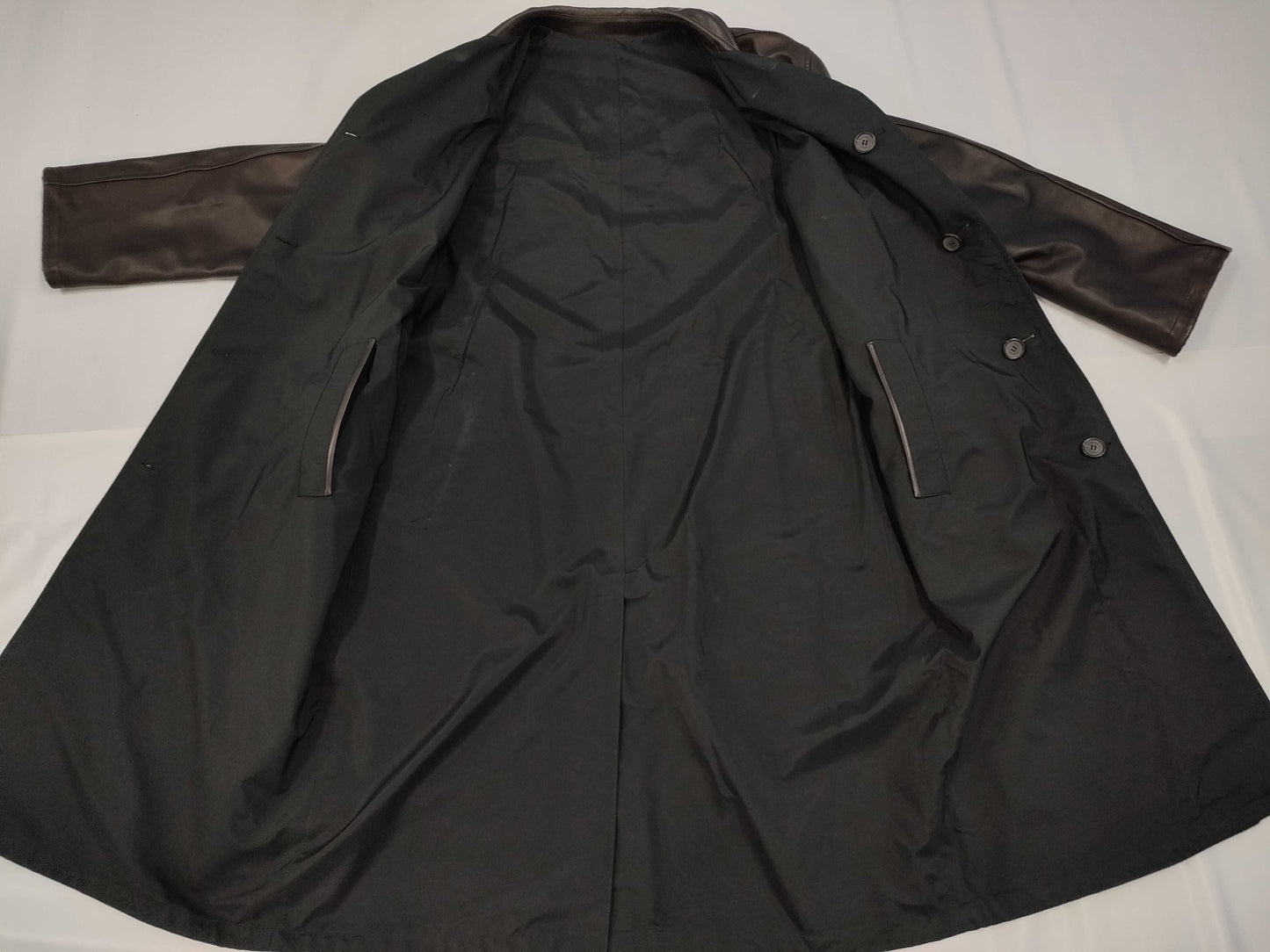 Zegna Leather Coat, Reversible, Small, Solid Color