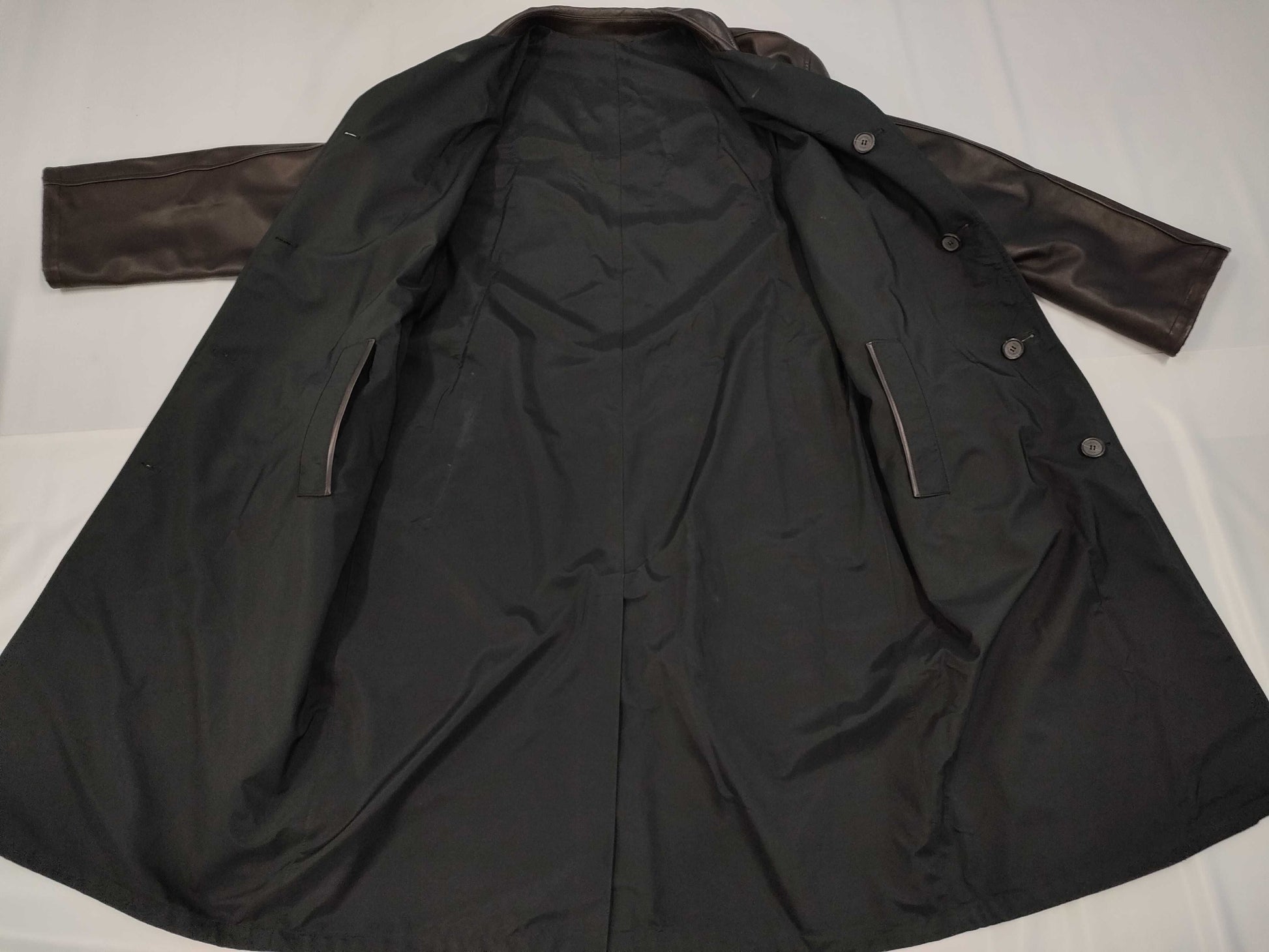 Zegna Leather Coat, Reversible, Small, Solid Color