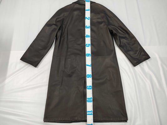 Zegna Leather Coat, Reversible, Small, Solid Color