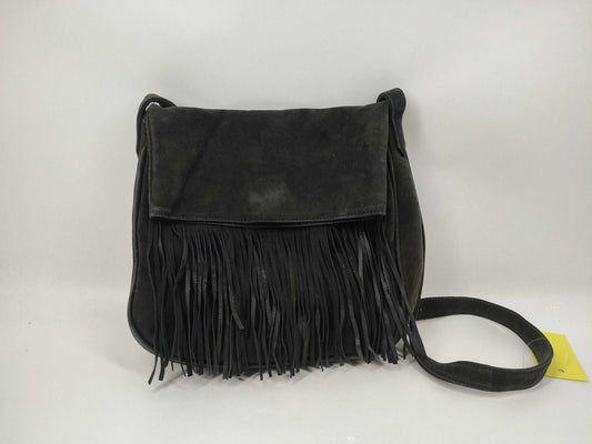 Yves Saint Laurent Fringe Suede Black Shoulder Bag