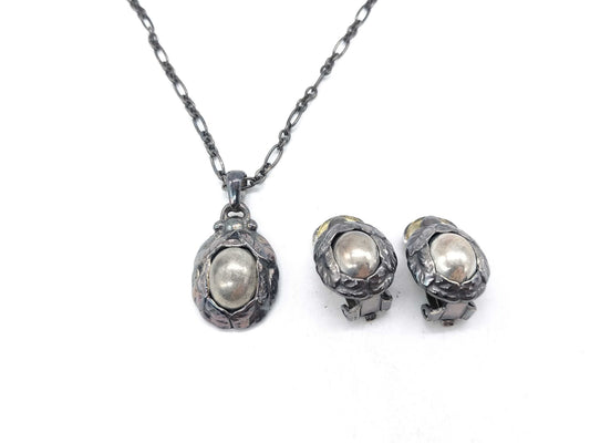 Georg Jensen Necklace and Earring Set, SV925, 23.9g