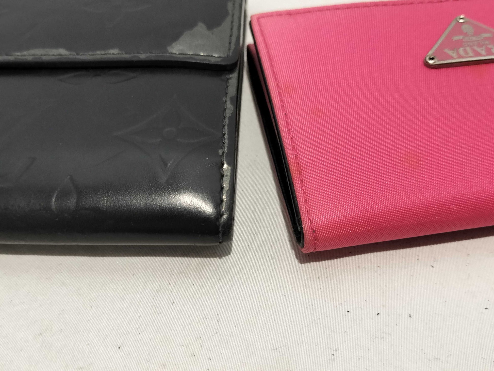 LOUIS VUITTON Monogram Wallet/Accessory Set of 3: 2 Louis Vuitton Wallets and 1 Prada Wallet