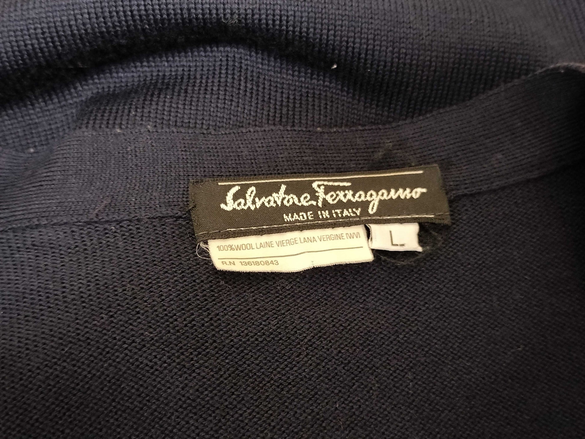 Salvatore Ferragamo Cardigan/Navy/Silver Buttons/Fluffy Cardigan