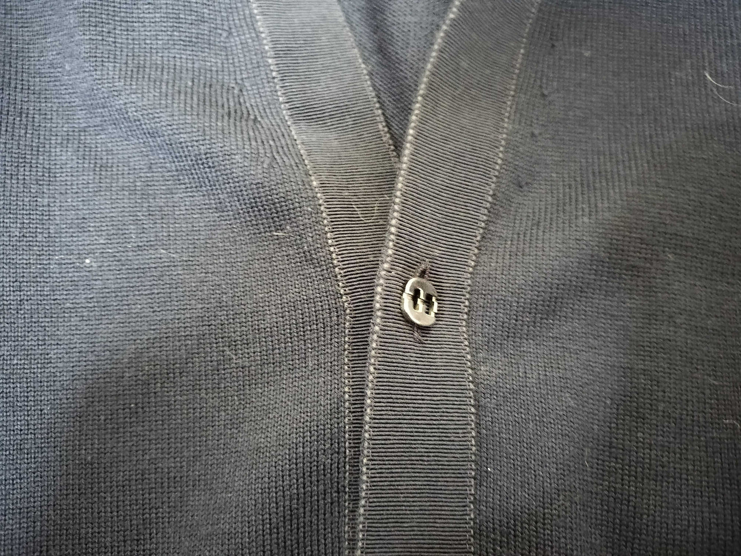 Salvatore Ferragamo Cardigan/Navy/Silver Buttons/Fluffy Cardigan