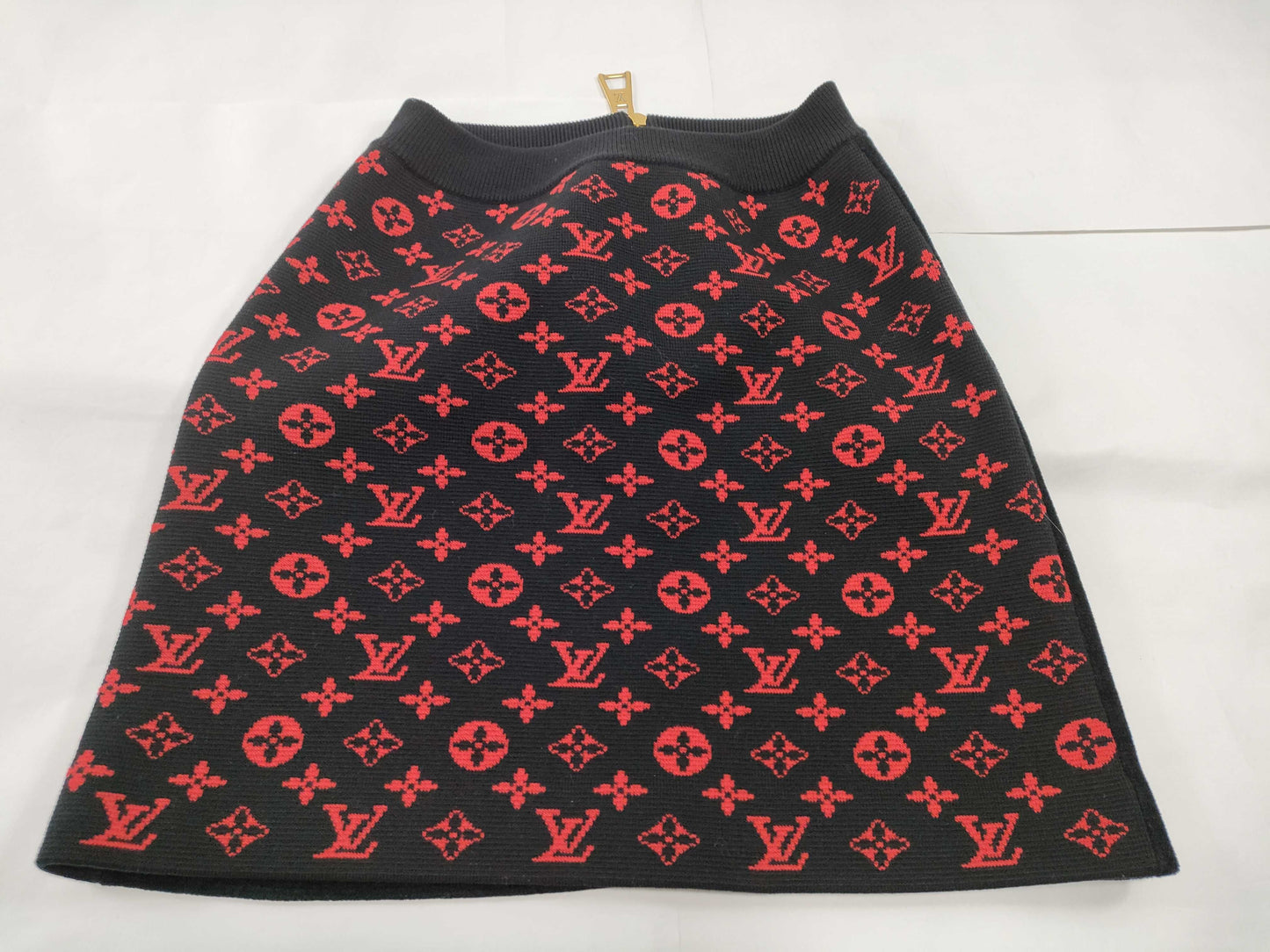 LOUIS VUITTON Monogram Skirt Red Skirt