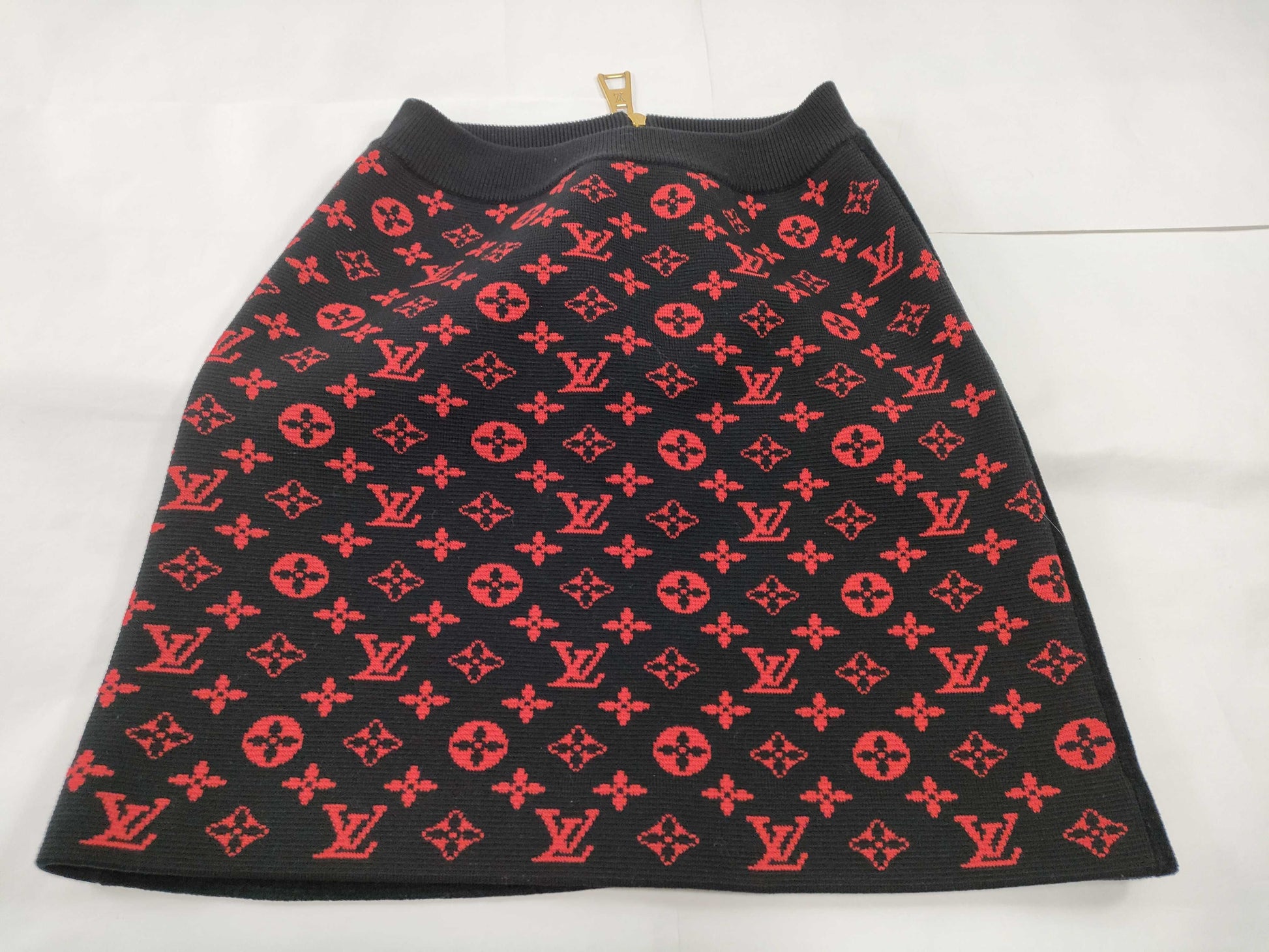 LOUIS VUITTON Monogram Skirt Red Skirt