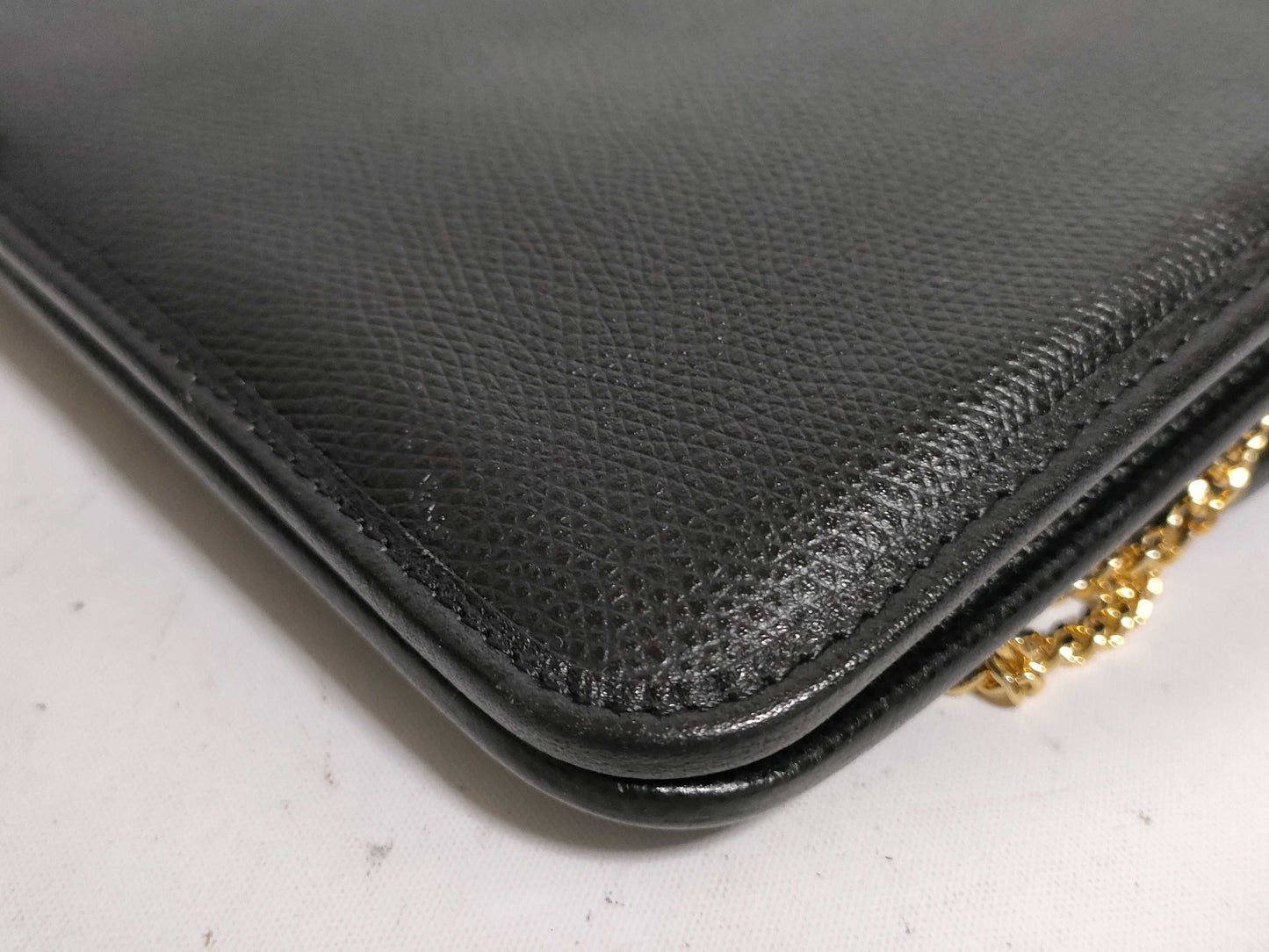 Dior Honeycomb Leather Chain Shoulder Black Shoulder Bag