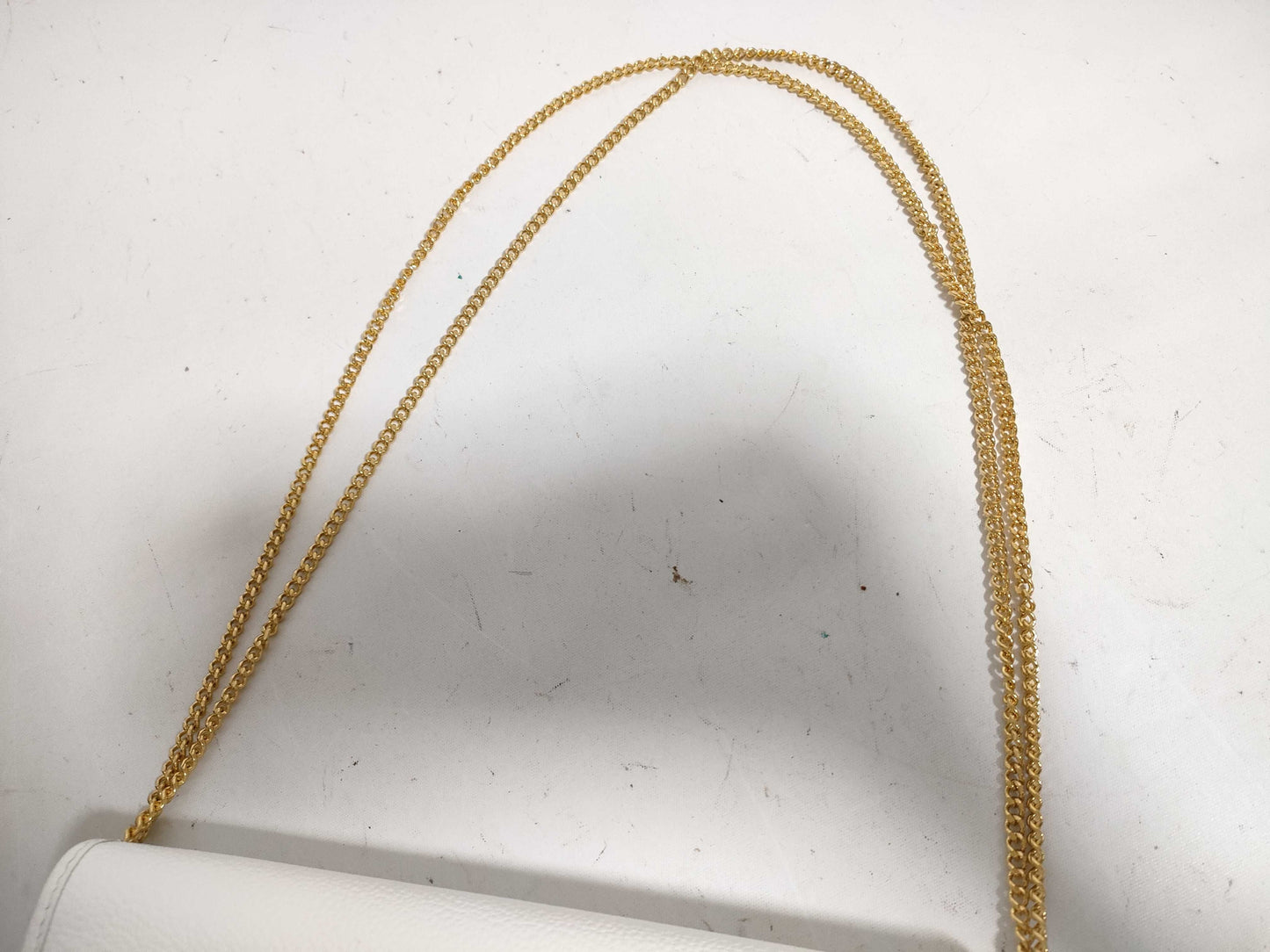 Dior Honeycomb Leather Chain Shoulder White Shoulder Bag