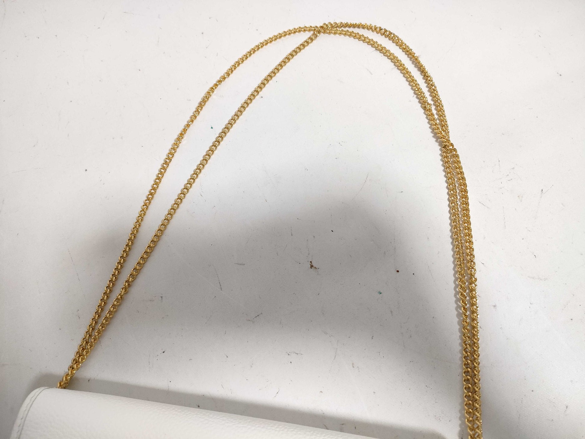 Dior Honeycomb Leather Chain Shoulder White Shoulder Bag