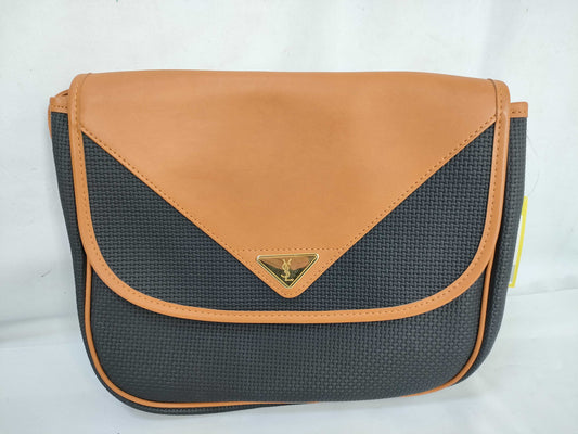 Yves Saint Laurent Leather Navy Brown Shoulder Bag