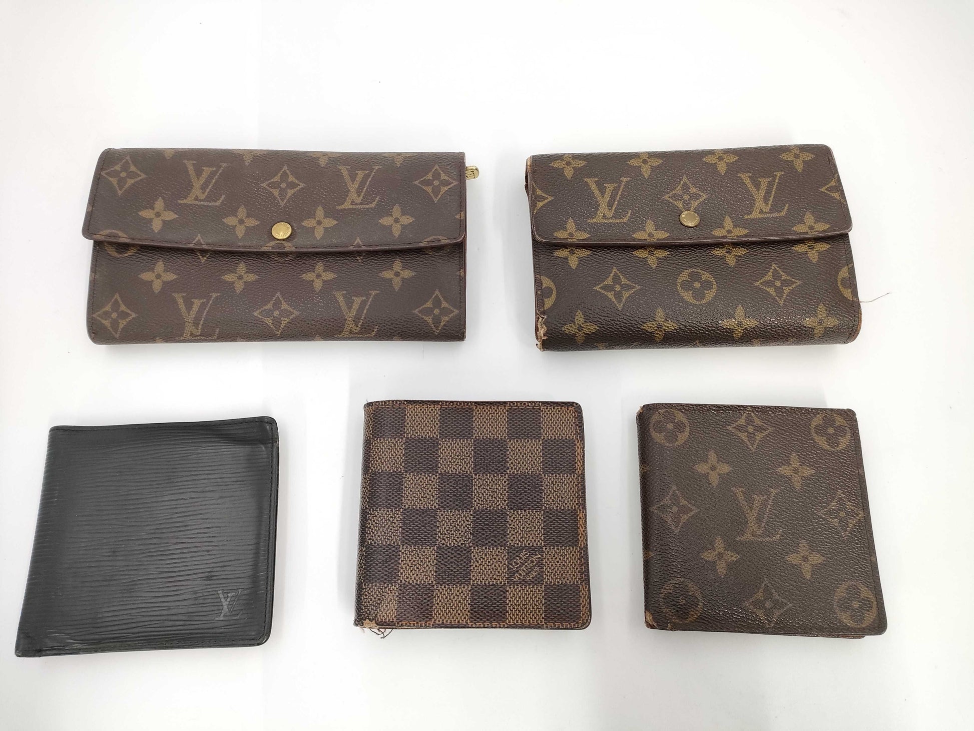 LOUIS VUITTON Monogram Mono Wallet *3 / Damier *1 / Epi *1 Total 5-Piece Wallet Set