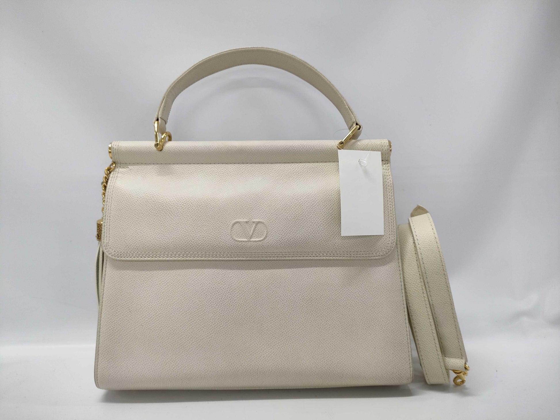 Leather 2-way handbag