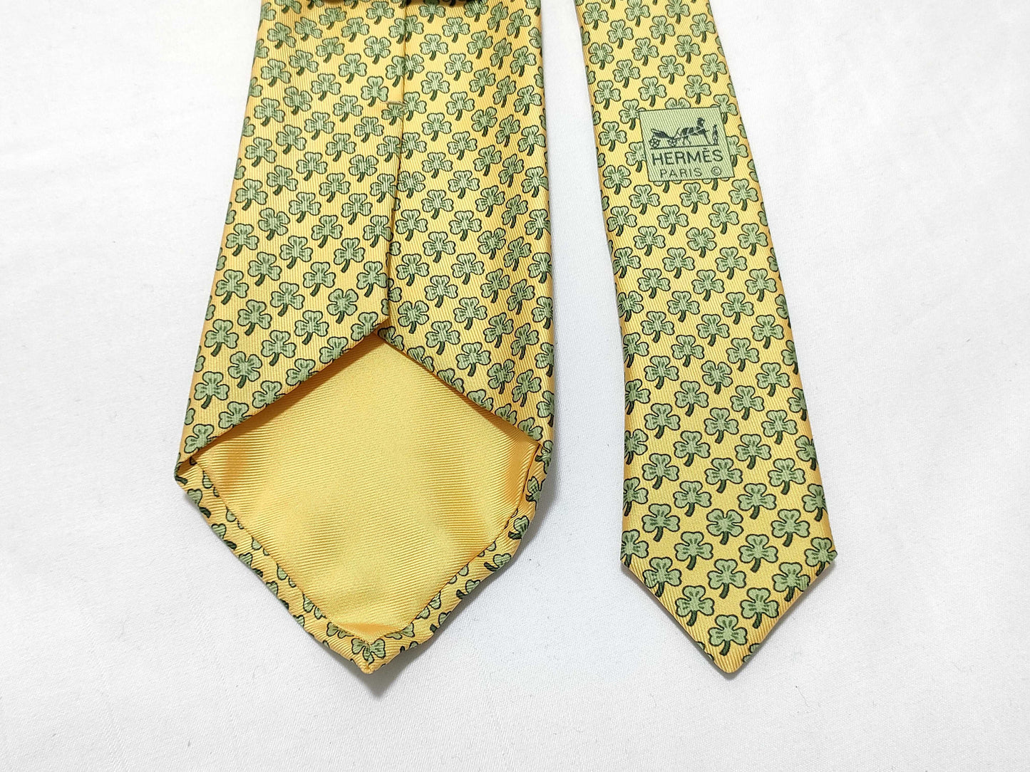 HERMES Clover Pattern Tie