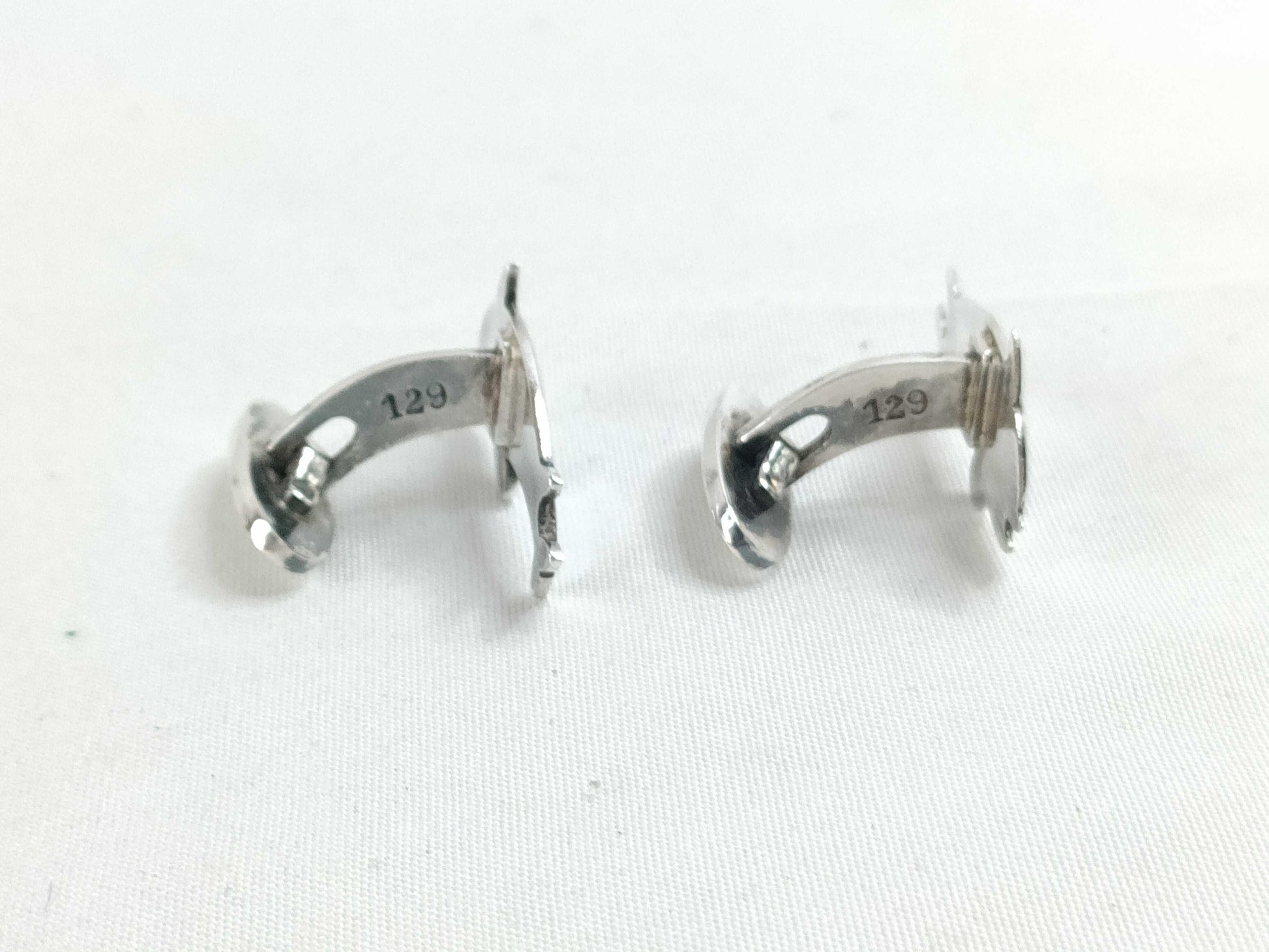 Georg Jensen Dolphin 129/Cufflinks and Tuck Pin Brooch Set, SV925, 14.7g, Tie Pin and Cufflinks