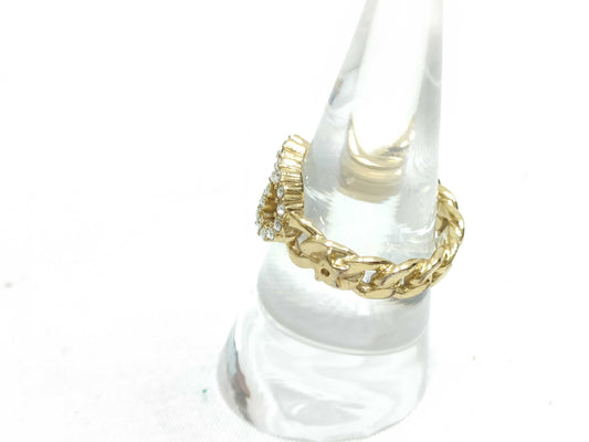 Dior CD logo rhinestone ring