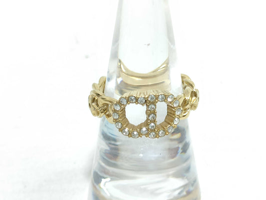 Dior CD logo rhinestone ring