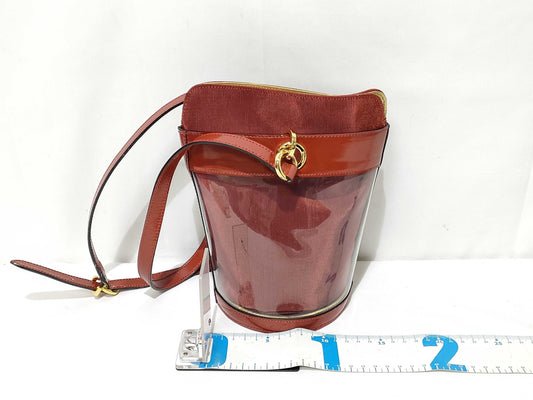 Salvatore Ferragamo enamel shoulder bag, red