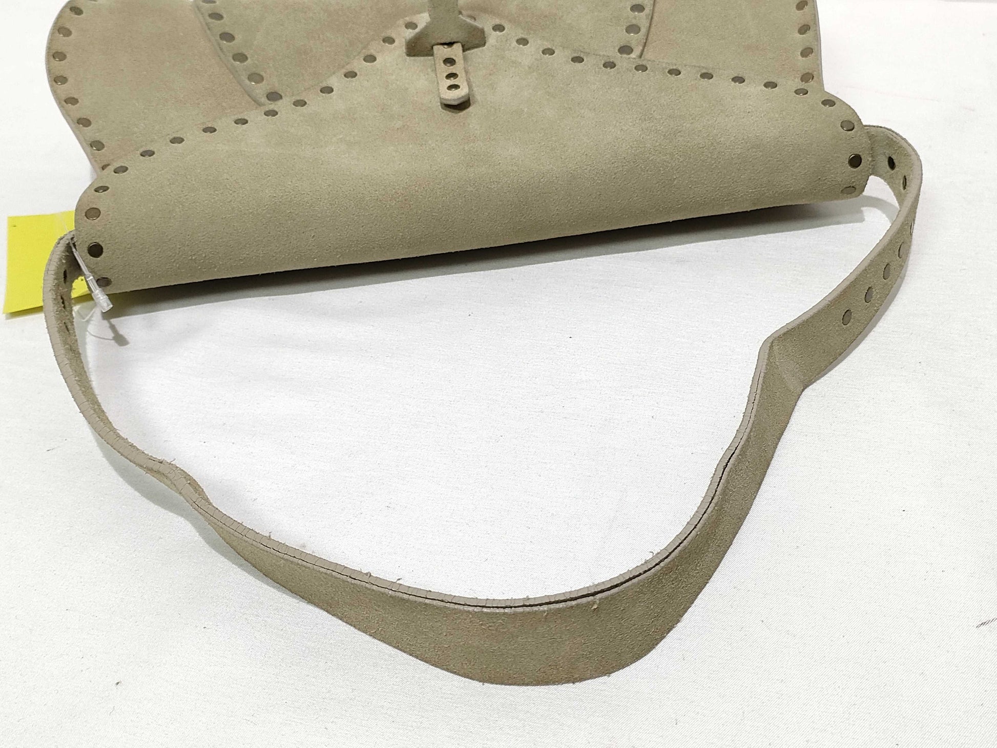 CELINE Suede Studded Shoulder Bag