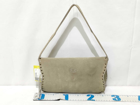 CELINE Suede Studded Shoulder Bag