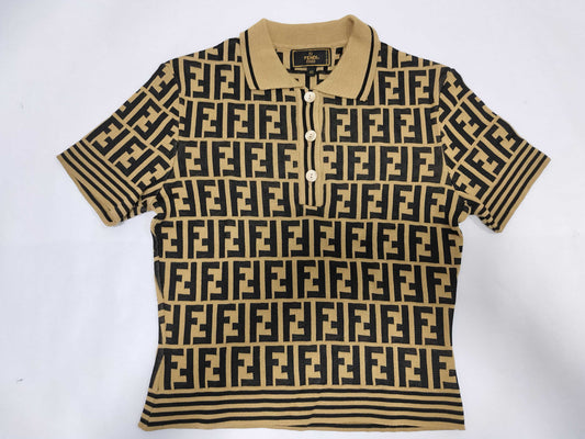 FENDI Zucca print polo shirt top