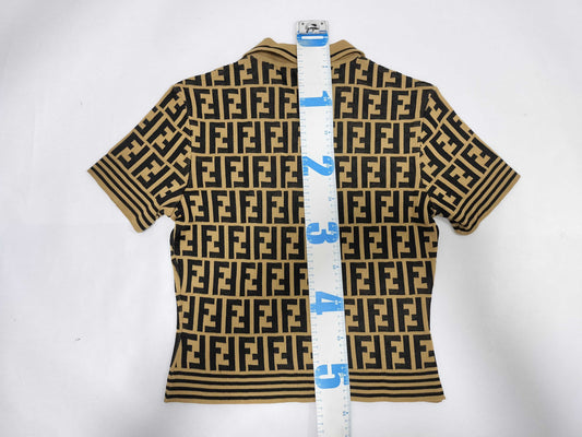 FENDI Zucca print polo shirt top