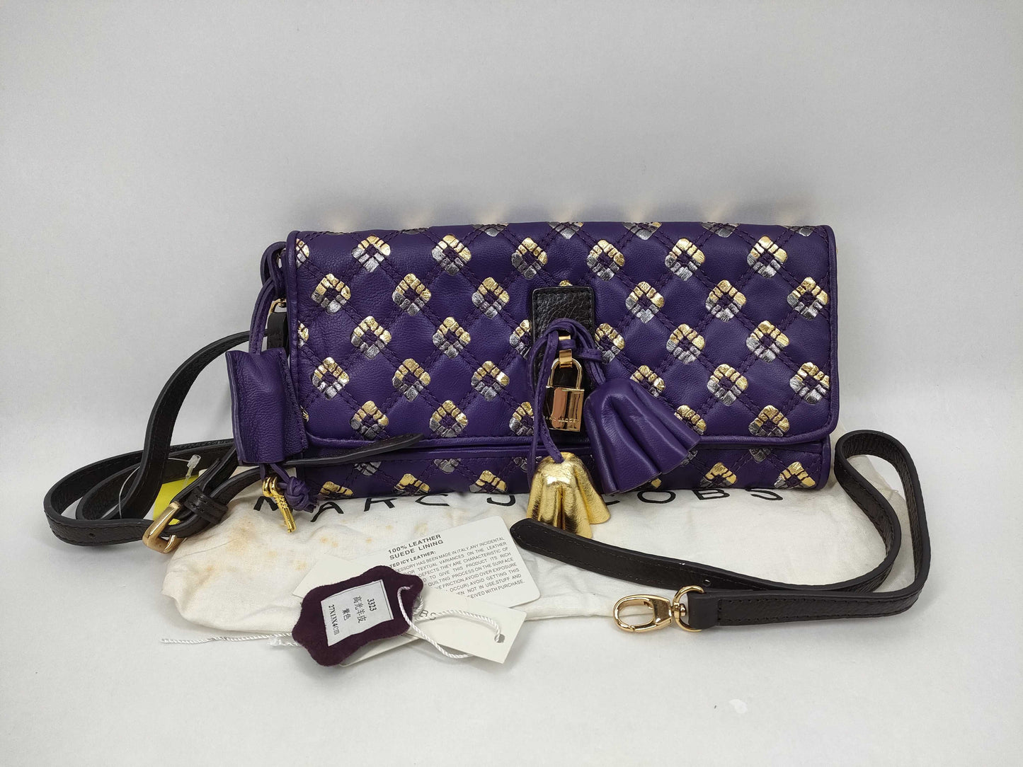 MARC JACOBS Leather Shoulder Bag Purple Shoulder Bag