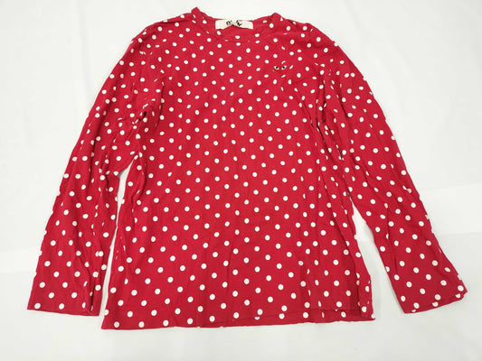 COMME des GARÇONS PLAY Comme des Garçons Polka Dot Long Sleeve Top in Red
