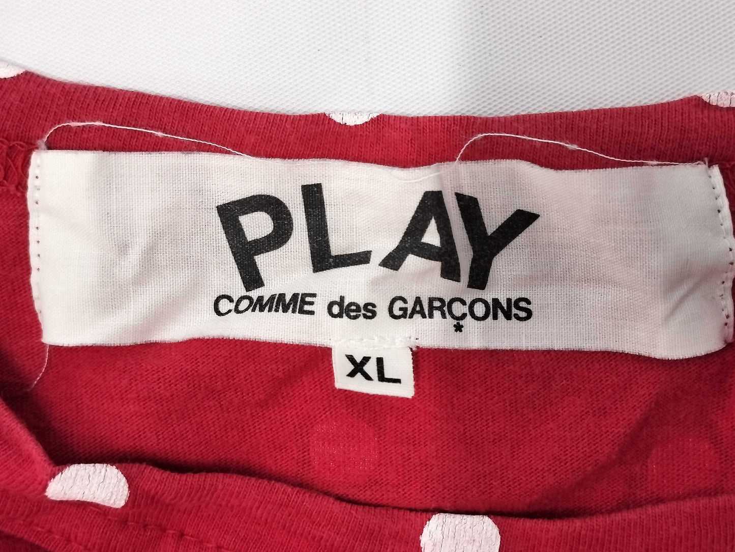 COMME des GARÇONS PLAY Comme des Garçons Polka Dot Long Sleeve Top in Red