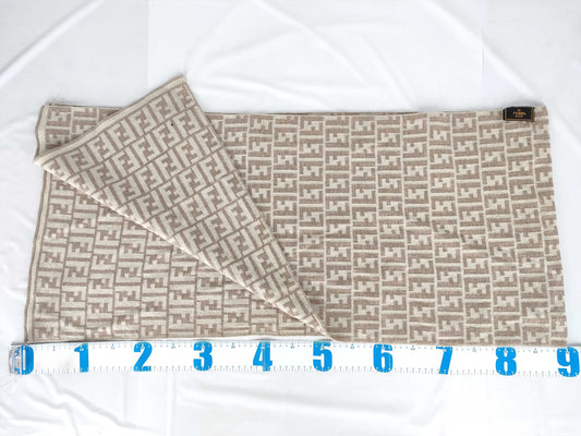 FENDI Zucca Print Scarf Zucca Print Mocha Scarf