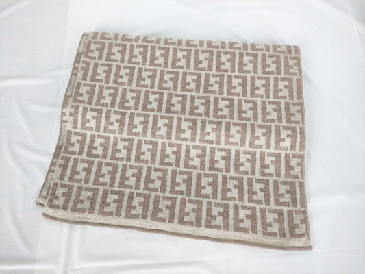 FENDI Zucca Print Scarf Zucca Print Mocha Scarf