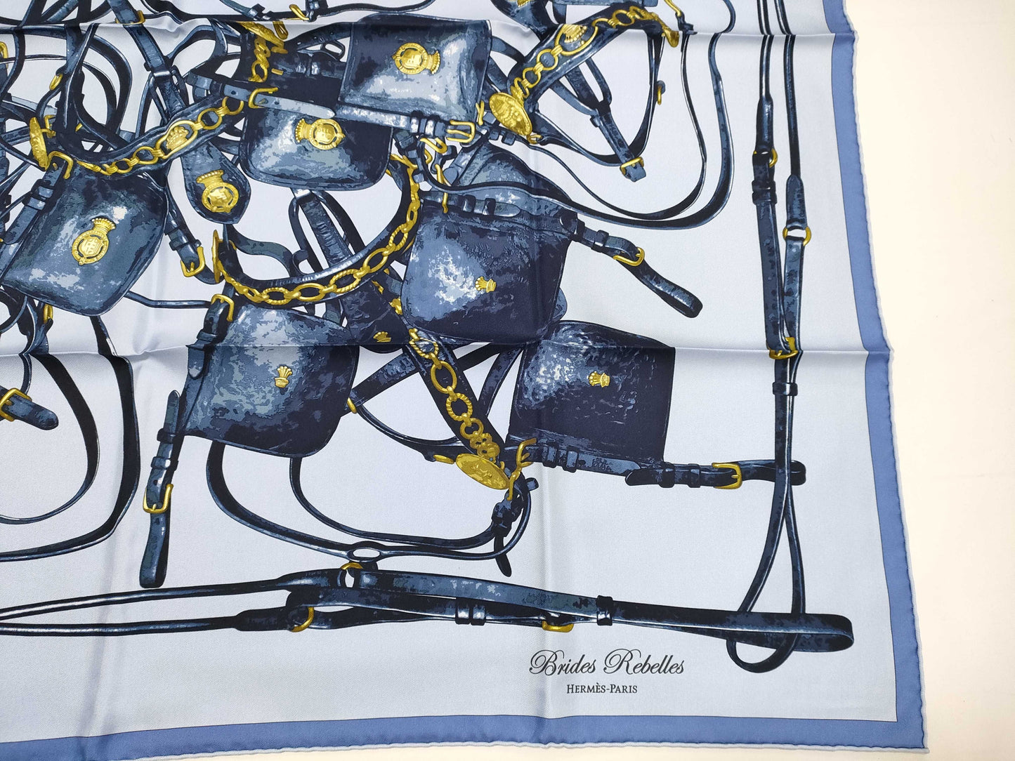 HERMES Carre Carre 90/Saddlery Low-Quality Scarf