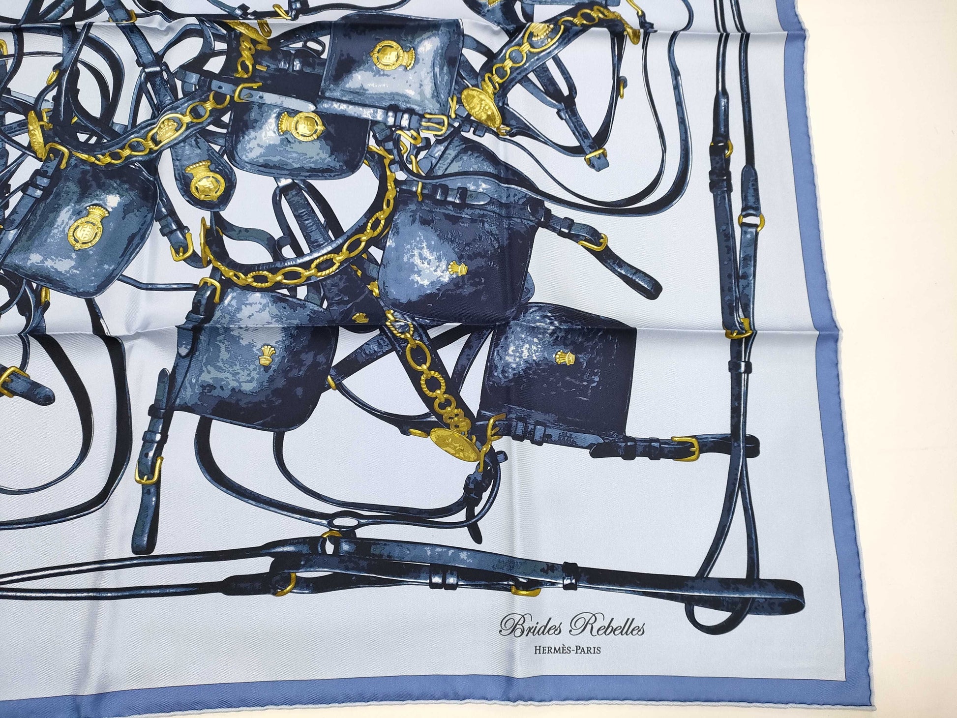 HERMES Carre Carre 90/Saddlery Low-Quality Scarf