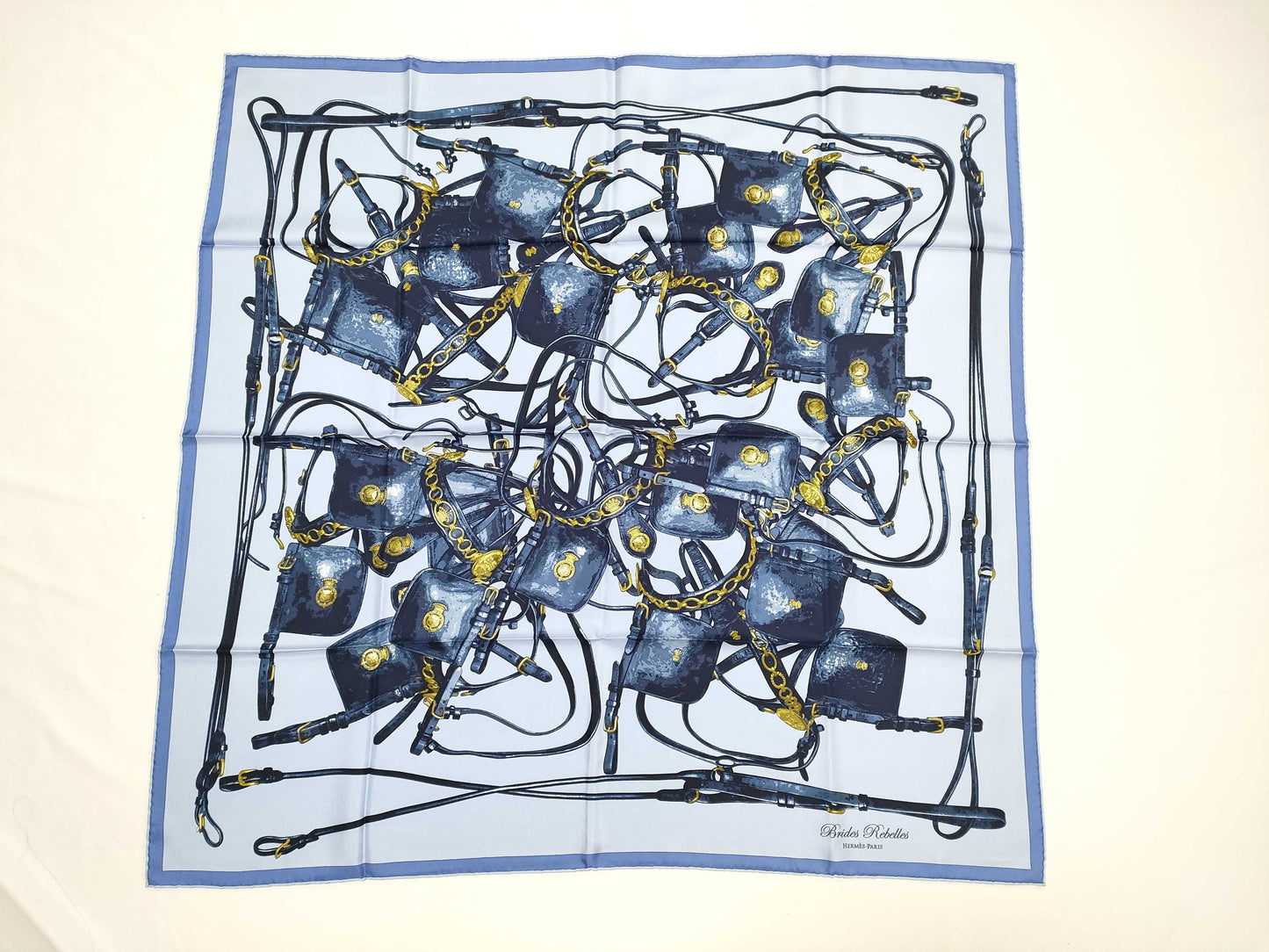 HERMES Carre Carre 90/Saddlery Low-Quality Scarf