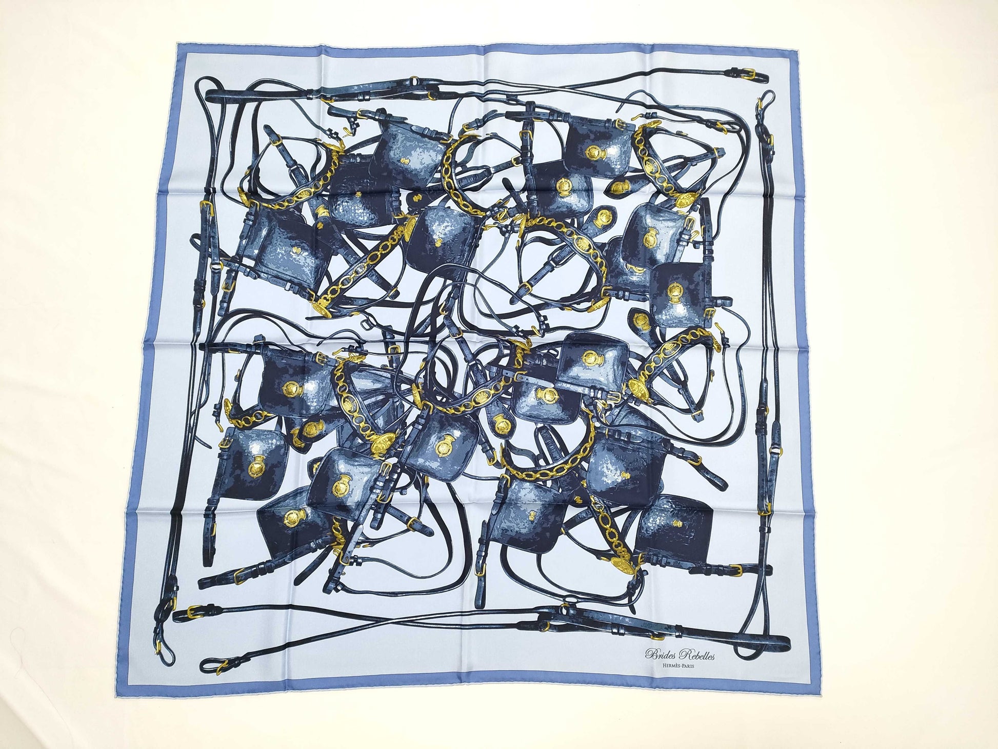 HERMES Carre Carre 90/Saddlery Low-Quality Scarf