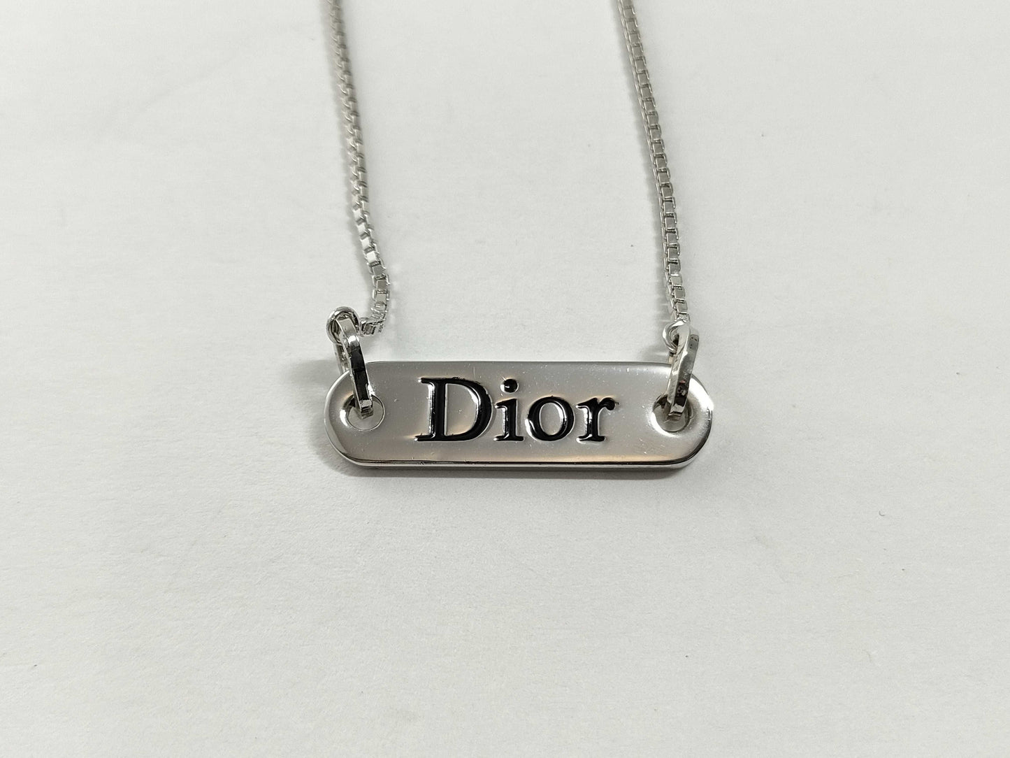 Dior logo plate necklace necklace