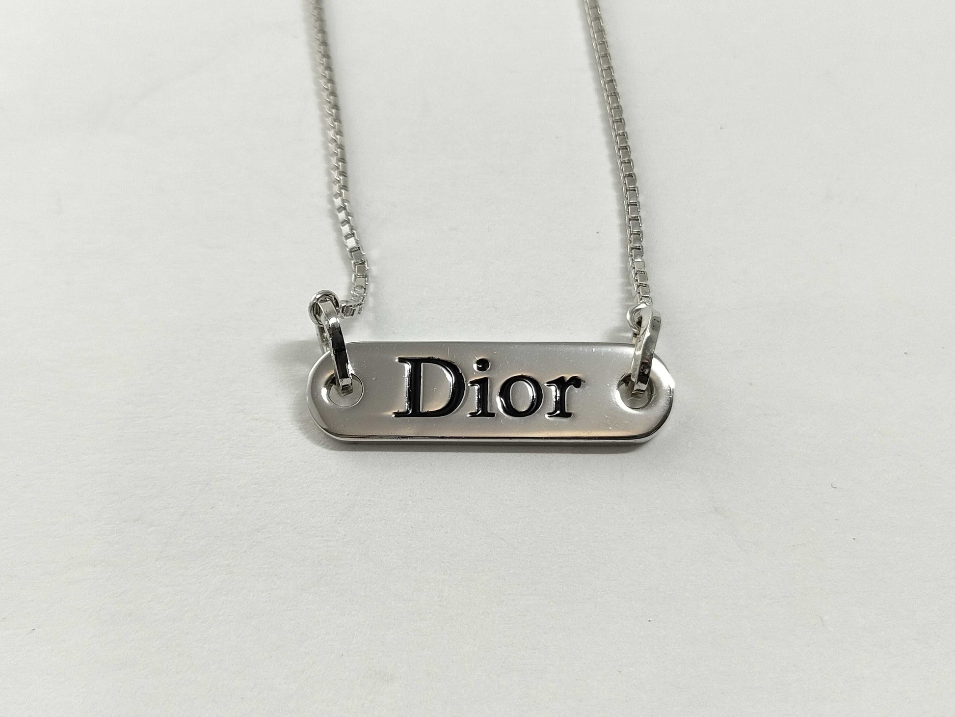 Dior logo plate necklace necklace