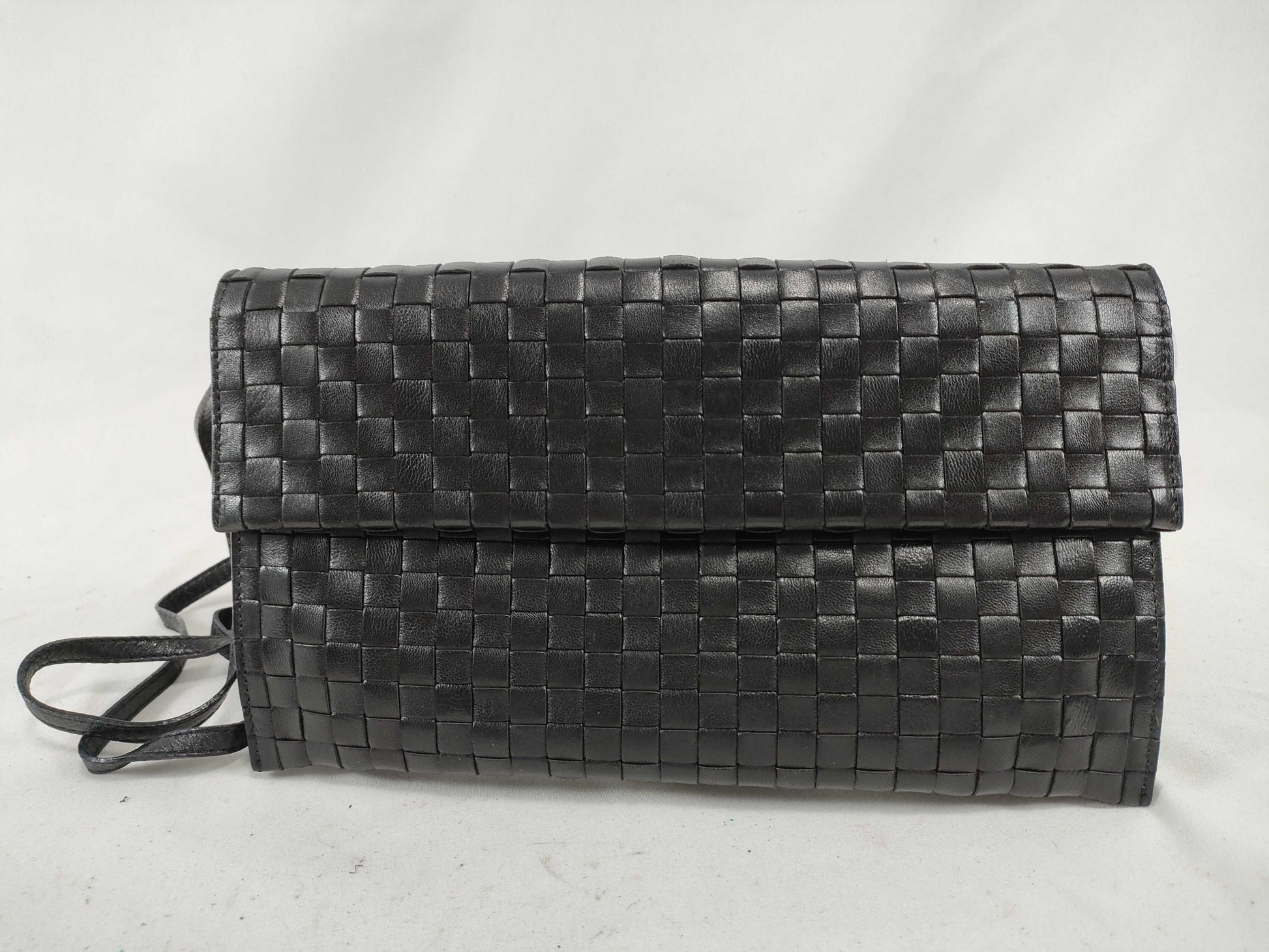 BOTTEGA VENETA Intrecciato Shoulder Bag, Black, Vintage Shoulder Bag