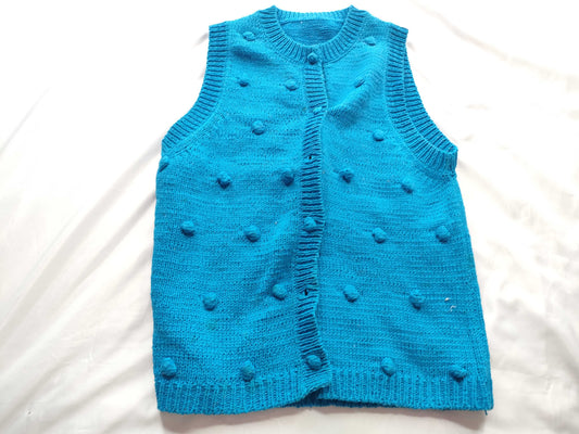 ISSEY MIYAKE Pleats Please Knit Blue Top